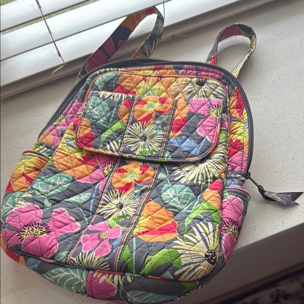 Vera Bradley Floral Quilted Backpack- no rips or tears. No stains.